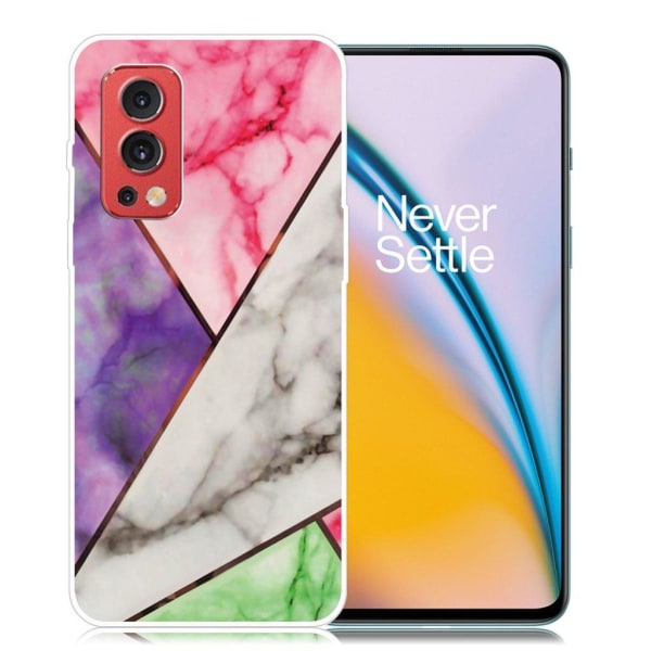 Marble design OnePlus Nord 2 5G cover - Lilla / Rosa / Hvid / Gr Multicolor