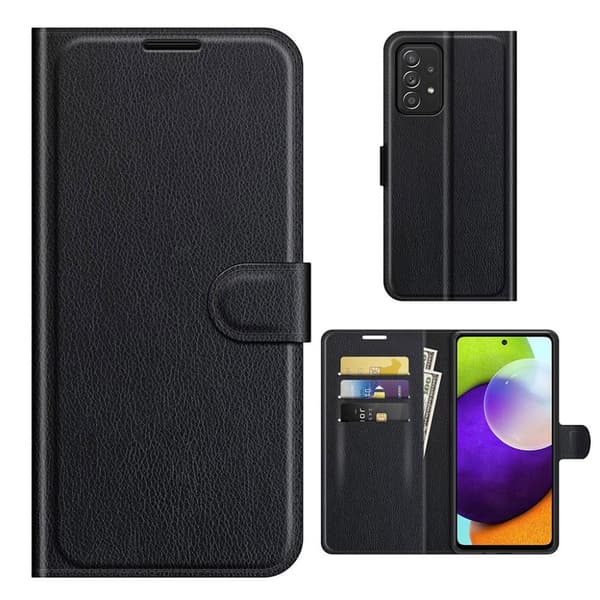Classic Samsung Galaxy A52s 5G / A52 5g / A52 Läppäkotelo - Musta Black