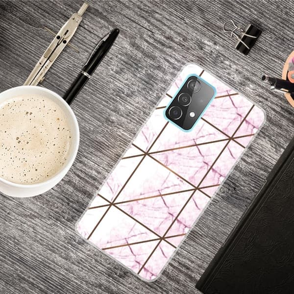 Marble Samsung Galaxy A33 5G Suojakotelo - White In Square Strike Marble Multicolor
