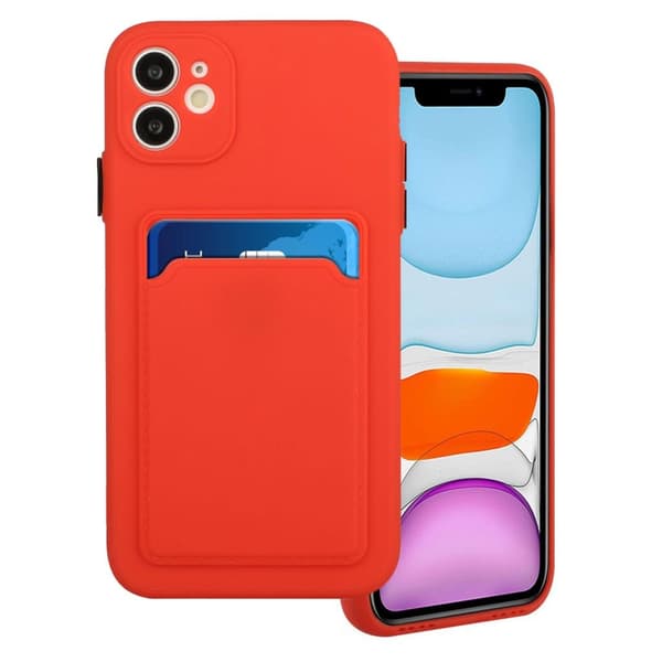 Kortholdercover til iPhone 12 - Koralrød Red