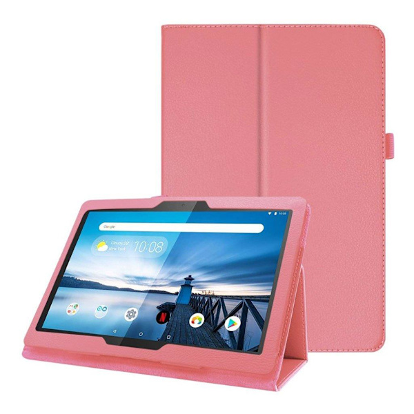Lenovo Tab M10 läderfodral med litchi-textur - Rosa Rosa