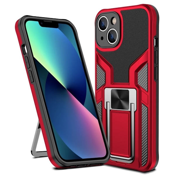Shockproof Hybrid Deksel med Kickstand til iPhone 14 Plus - Rød Red