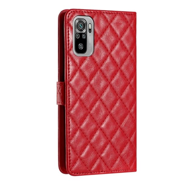 Funktionelt Xiaomi Redmi Note 10S / Xiaomi Redmi Note 10 rombe etui med pung Red