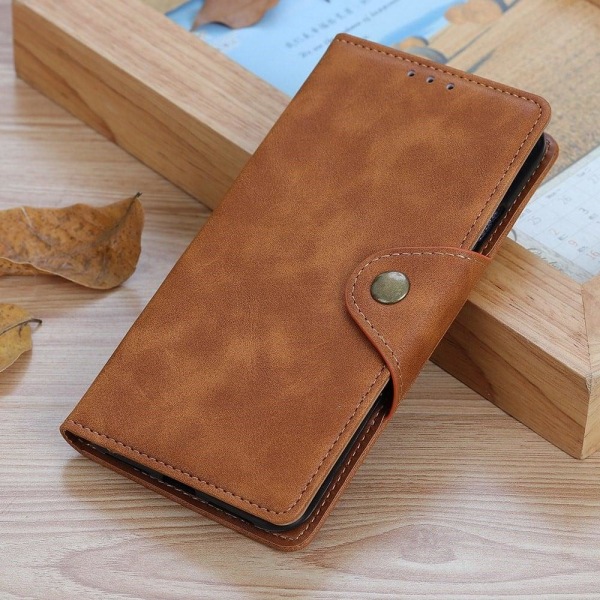 Alpha Alcatel 1B (2022) læder flip etui - Brun Brown