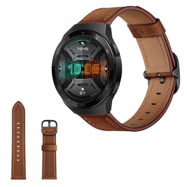 Huawei Watch GT 2e klockarmband i koskinnläder - Kaffe Brun