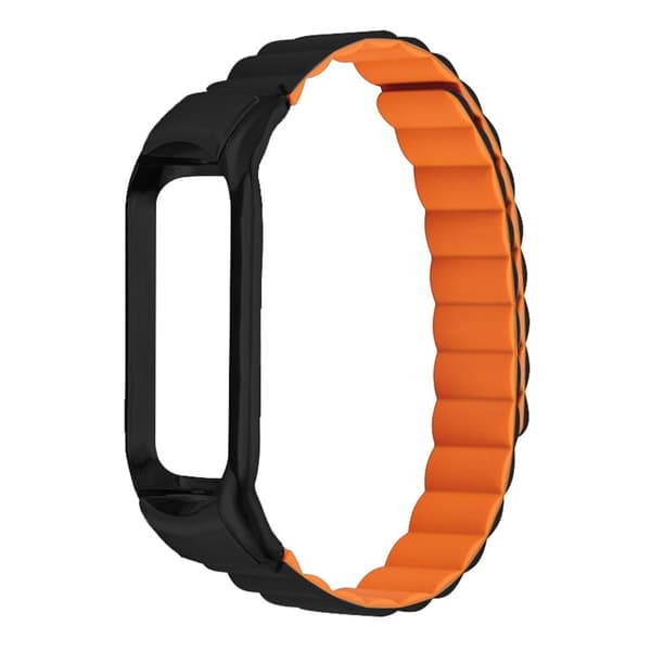 Xiaomi Mi Smart Band 4 / 3 unik silikone-urrem - Sort / Orange Black
