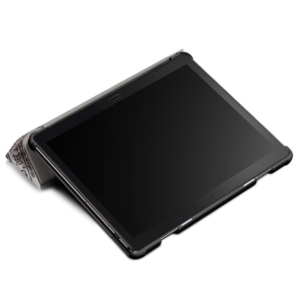 Lenovo Tab P10 mønstret læder flip etui - Eiffeltårn og Kort Silver grey