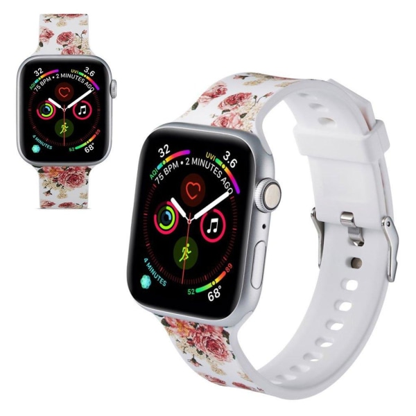 Apple Watch Series 5 44mm pattern silicone watch band - Peony Multicolor