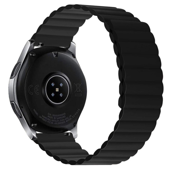 20mm Universal dual tone silicone watch strap - Black Black