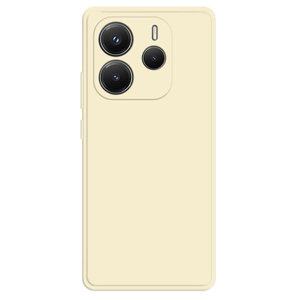 Xiaomi Redmi Note 14 5G Fleksibelt etui med lige kantbeskyttelse Telefoncover - Beige White