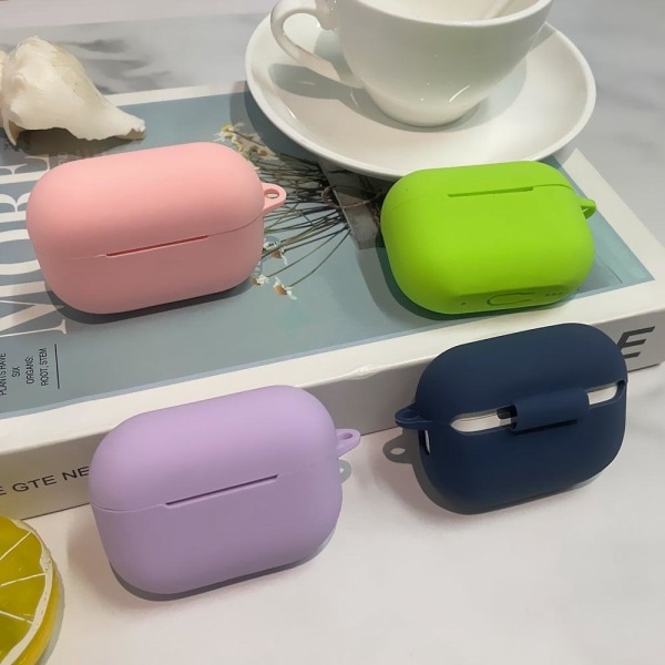 1.3mm AirPods Pro 2 silicone case with buckle - Mustard Green Green