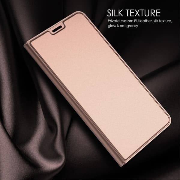 Glatt og tynt premium PU-skinnetui for Honor X8a - Rose Gull Pink