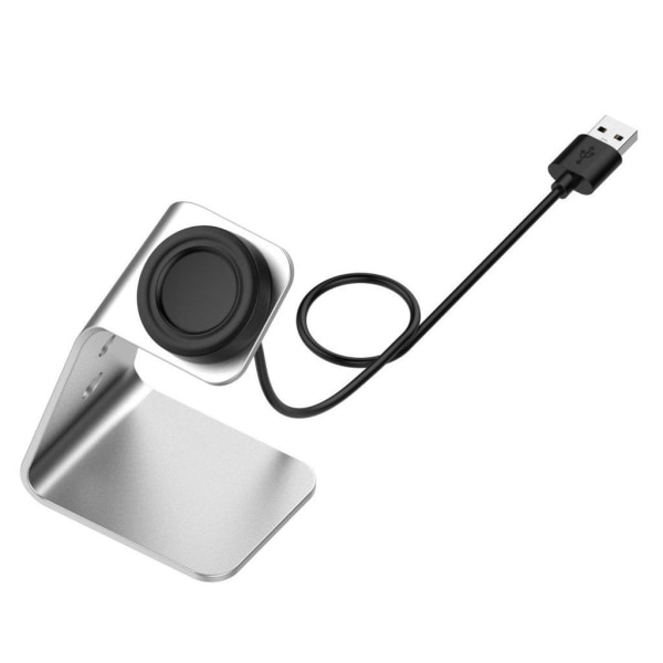 Aluminum USB charging dock for Samsung watch device - Silver Silvergrå