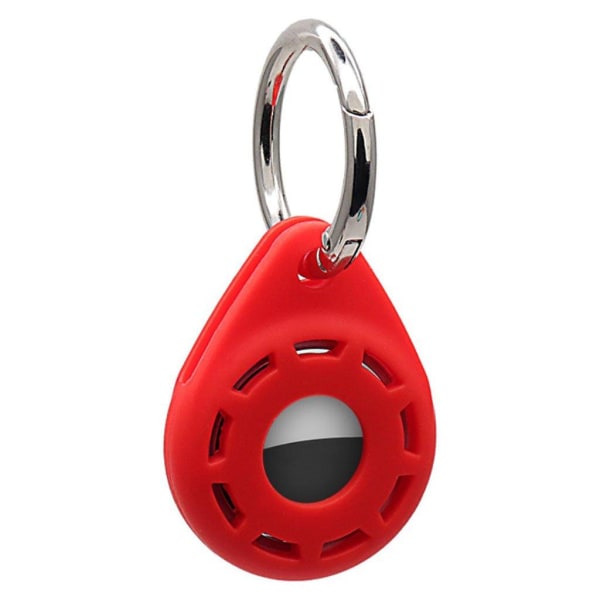 AirTags silicone cover with ring buckle - Red Röd