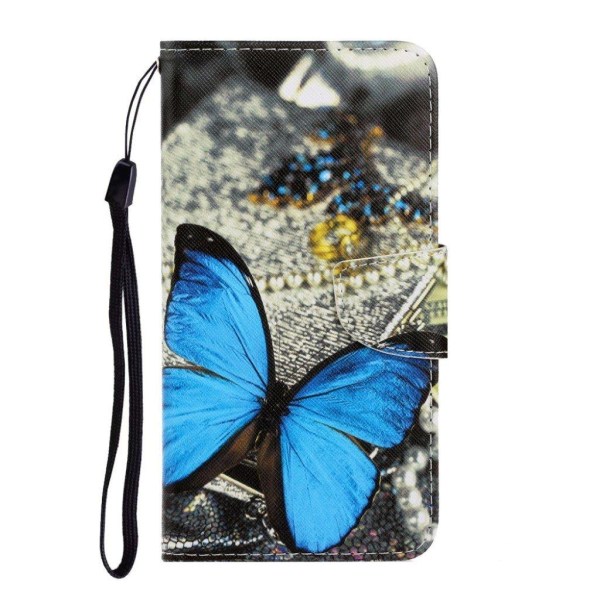 Wonderland Samsung Galaxy A02s Flip etui - Large Butterfly Blue