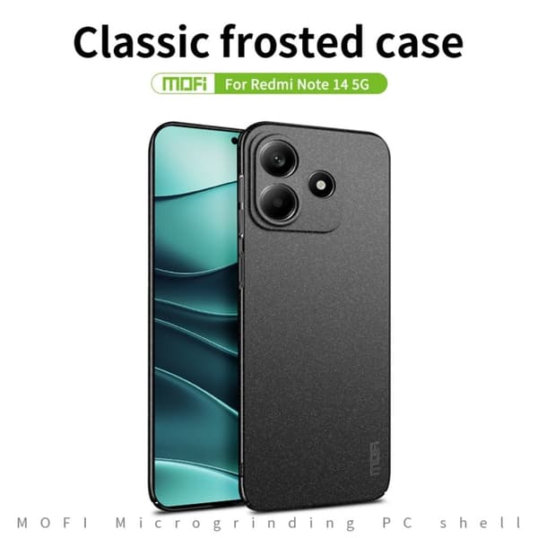 MOFI Xiaomi Redmi Note 14 5G slim shield kotelot - Harmaa Silver grey