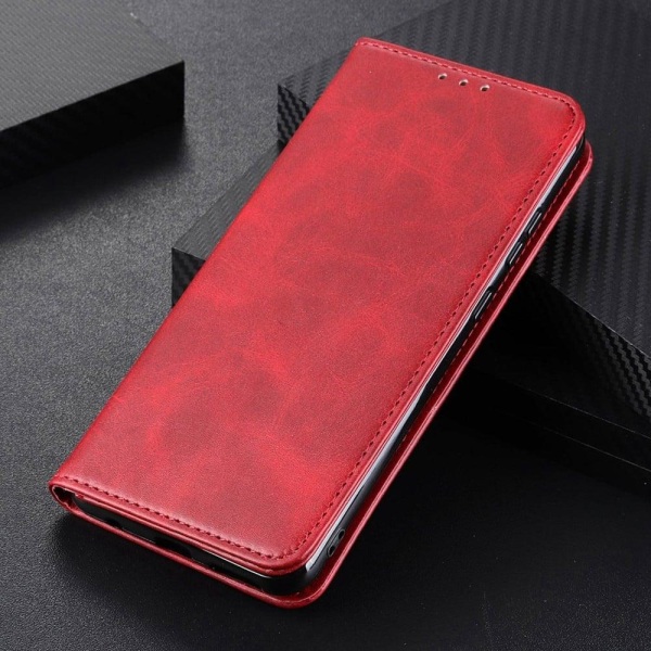 Lompakko-style Aitoa Nahkaa Läppäkotelo For OnePlus 11R / Ace 2 - Punainen Red