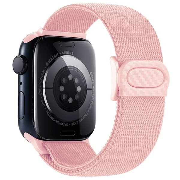 Apple Watch Series 41mm - 40mm - 38mm Elastisk nylonrem - Lyserød Pink