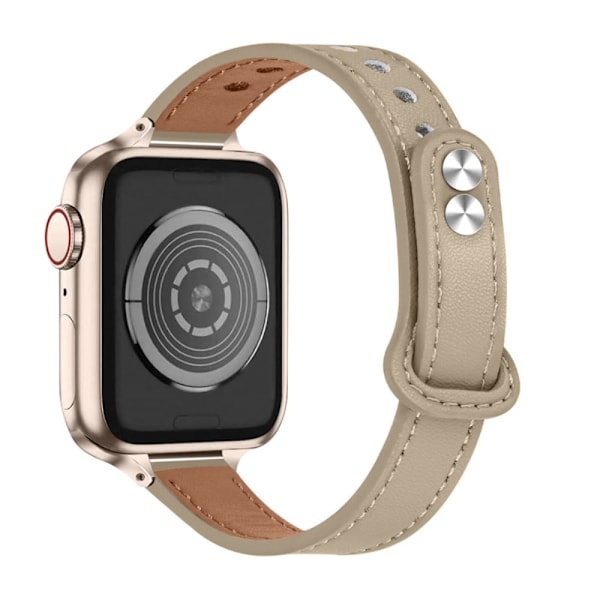 Apple Watch Series 8 (41mm) aito nahkaranneke - Maitotee Ruskea Beige