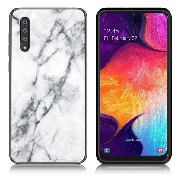 Fantasy Marble Samsung Galaxy A50 kuoret - Valkoinen White