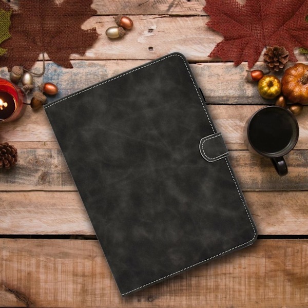 iPad 10.2 (2019) / Air (2019) flipfodral i läder med fast tema - Svart Svart