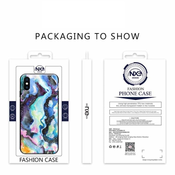 NXE fleksibelt etui med mønstertryk til iPhone XS Max 6,5 tommer - Style D Multicolor