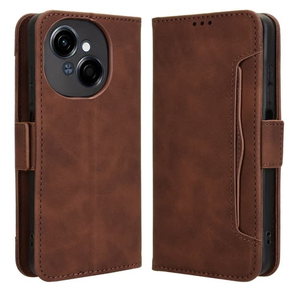 Modernt Tecno Spark Go 2025 / Tecno Pop 9 fodral med plånbok - Brun Brun