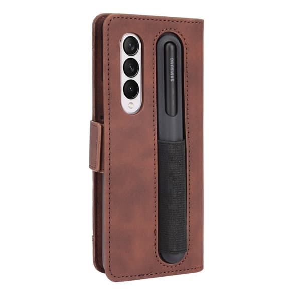 Modernt Samsung Galaxy Z Fold3 5G fodral med plånbok - Brun Brun