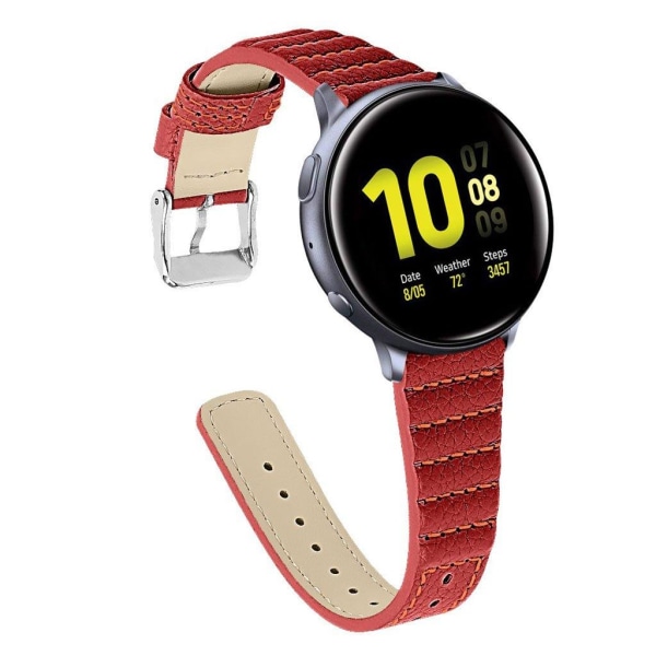 Samsung Galaxy Watch (42mm) læder ægte læder Urrem - Rød Red