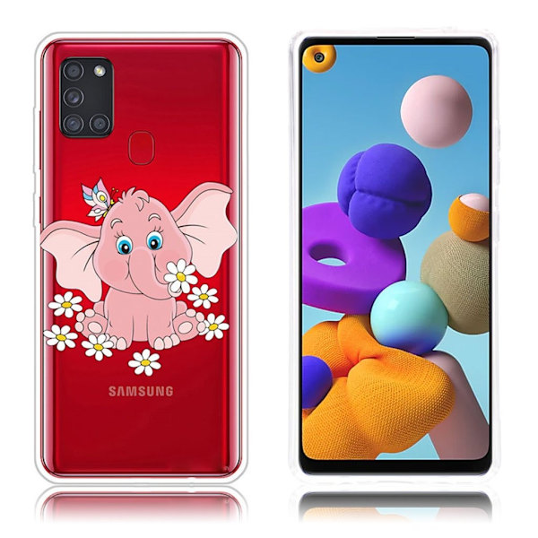 Deco Samsung Galaxy A21s Etui - Elefant Pink
