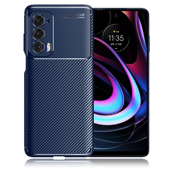 Carbon Shield Motorola Edge (2021) Etui - Blå Blue
