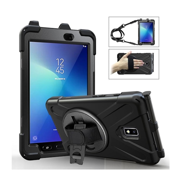 Samsung Galaxy Tab Active 2 X-Shape kombinationsfodral - Helsvart Svart