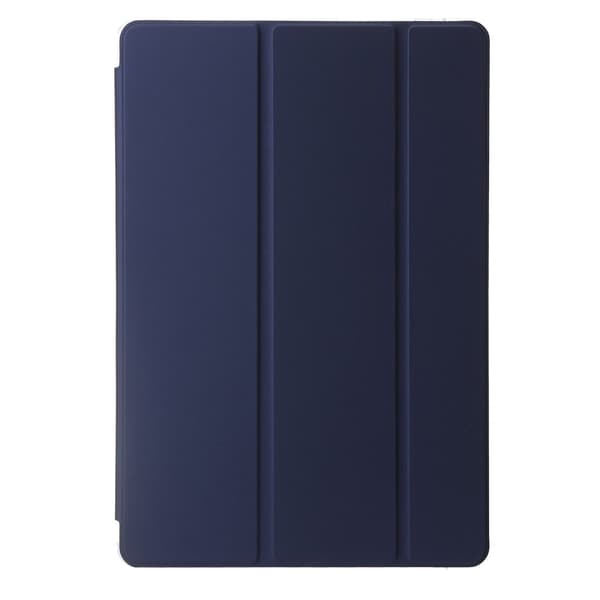 Samsung Galaxy Tab S10 Plus Case Tri-Fold Stand Leather Flexible Acrylic Clear Back Tablet Cover - Dark Blue Blue