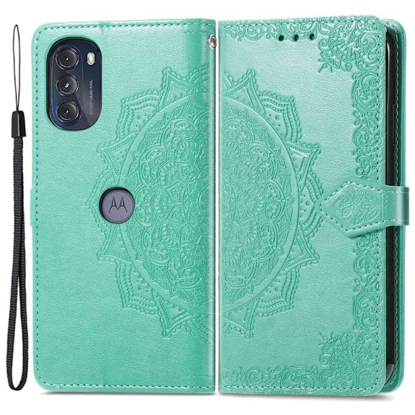 Mandala läder Motorola Moto G (2022) fodral - Grön Grön