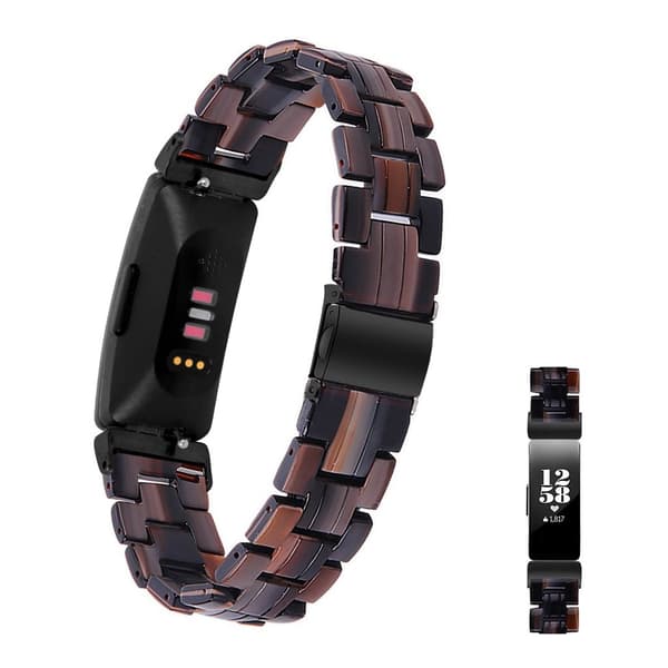 Fitbit Inspire 2 hartsikuvioinen kellonauha - Suklaa Brown