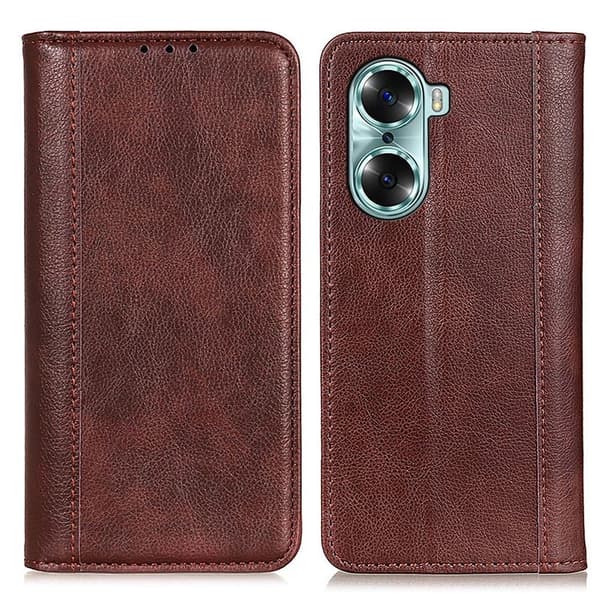 Äkta läder Honor 60 fodral med magnetisk stängning Brun