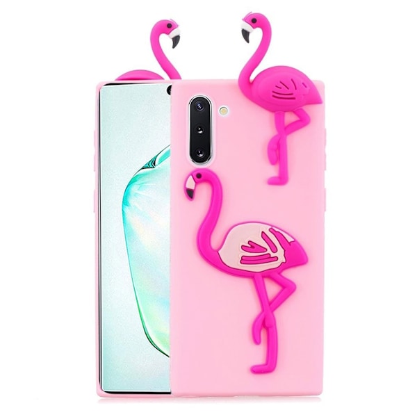 Cute 3D Samsung Galax Note 10 kuoret - Flamingo Pink