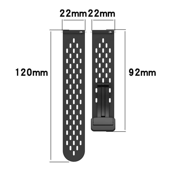 22 mm enkel silikonerem til Samsung- og Huawei-ure - Mørkegrøn Green