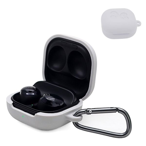 Samsung Galaxy Buds Pro silikonikotelo soljella - Harmaa Silver grey