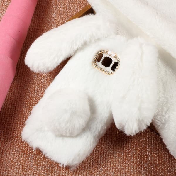 Furry Bunny Form Rhinestone Etui For Samsung Galaxy S8 - Hvit White