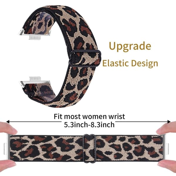 Huawei Watch Fit 3 Nylon Watch Strap Pattern Print Adjustable Elastic Wrist Band - 3# Brown