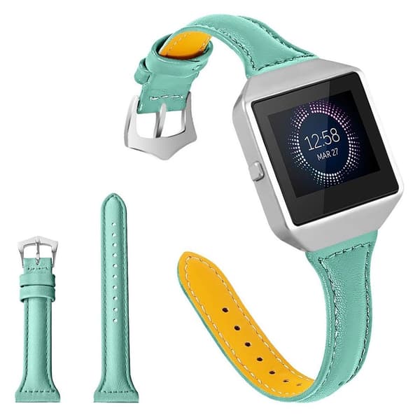 Fitbit Blaze naudannahkainen nahkakellon ranneke - Vihreä Green