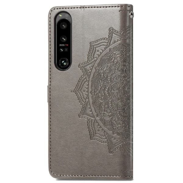 Mandala Sony Xperia 1 Iv Flippetui - Grå Silver grey