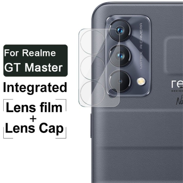 IMAK Realme GT Master kameralinsefilm af hærdet glas + linsedæksel Transparent