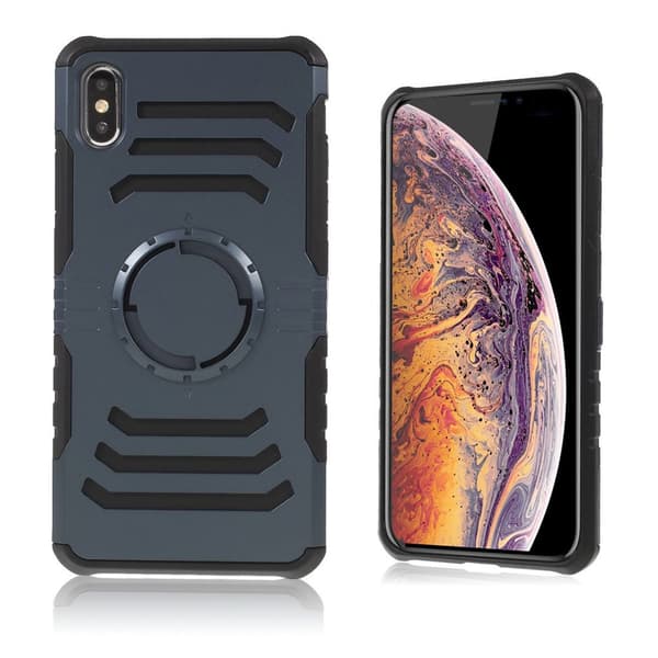 iPhone 9 Plus beskyttelses deksel av hybrid materiale - Mørkeblå Blue