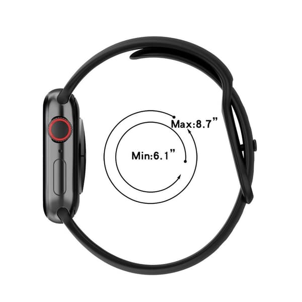 Apple Watch 40 mm klockarmband i enkel silikon - Röd / Storlek: L Röd