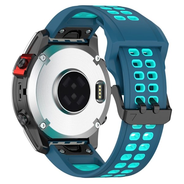 Garmin Enduro 2 / Tactix 7 / Fenix 7 tofarvet silikone urrem - Blå / Blågrøn Blue