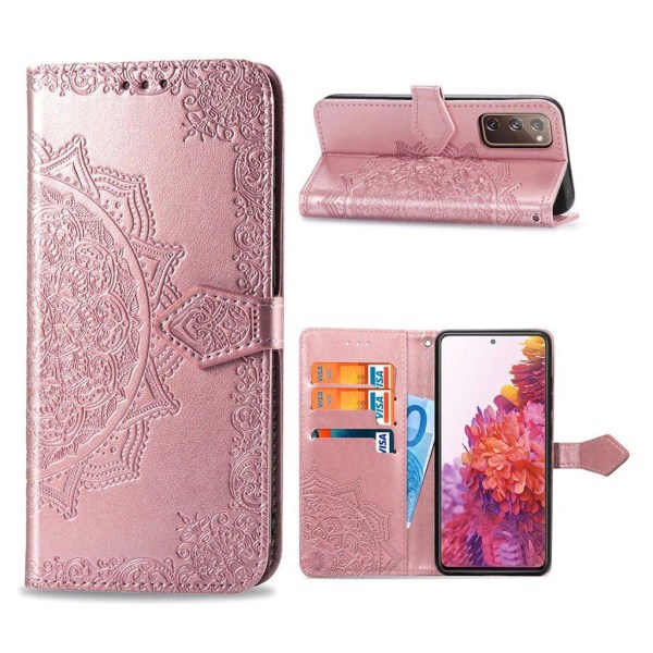 mandala Samsung Galaxy S20 FE 5G / S20 FE flip fodral - rosa guld Rosa