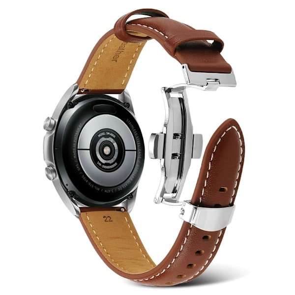 22 mm Universal elegant klockarmband i äkta läder - Brun Brun