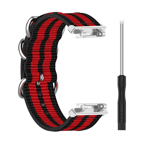 Amazfit T-Rex 2 nylon urrem - Sort / Rød Red